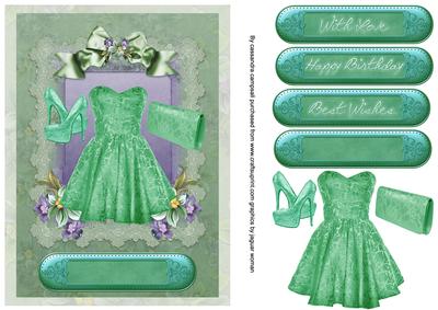Ladies Floral and Lace Card Front