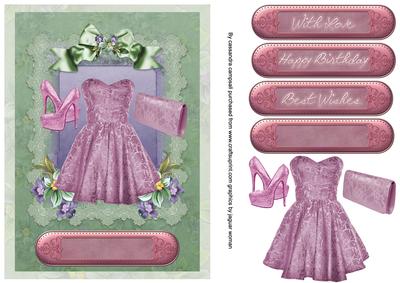 Ladies Floral and Lace Card Front