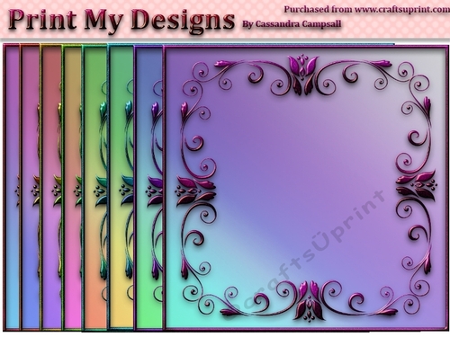 8x8 ornate style frames 300dpi png