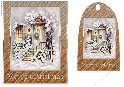 Christmas Card Front with matching Tag