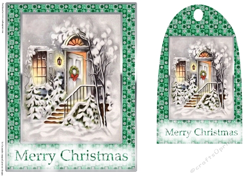 Christmas Card Front with matching Tag