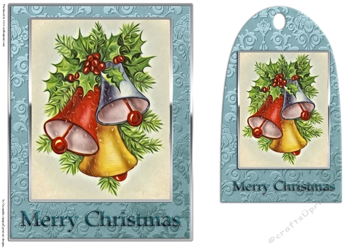 Christmas Card Front with matching Tag