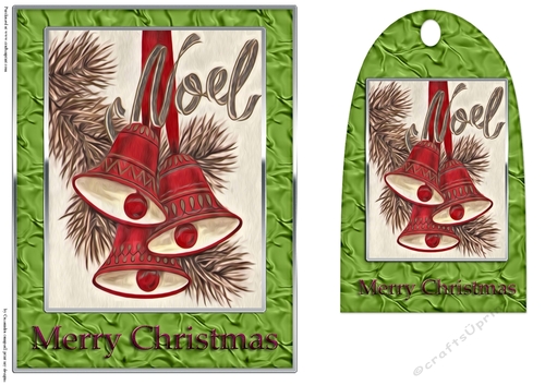 Christmas Card Front with matching Tag