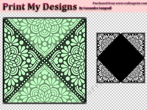 floral Square card design cutting file