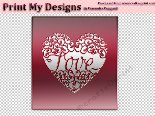 Fancy love Square card design cutting file