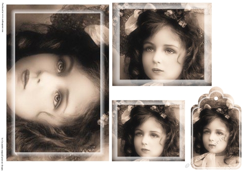vintage girl Toppers with tags 