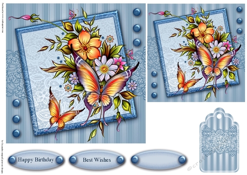 Birthday Floral Quick card