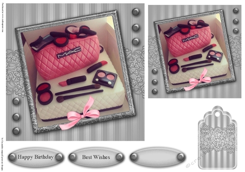 Mac makeup cake Birthday Female Quick card