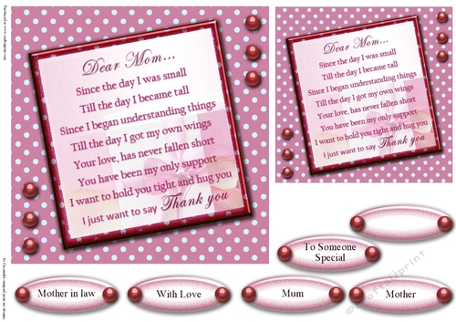 Mothers day Quick Card