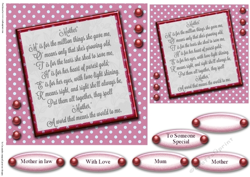 Mothers day Quick Card