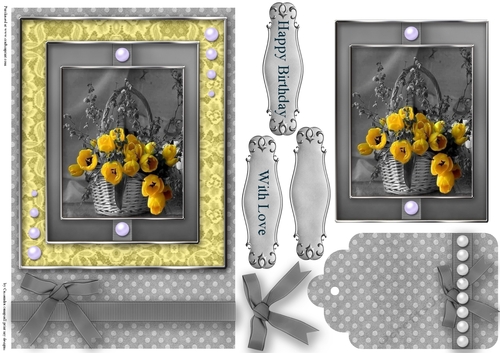 Black and White with a spash of color Quick Card