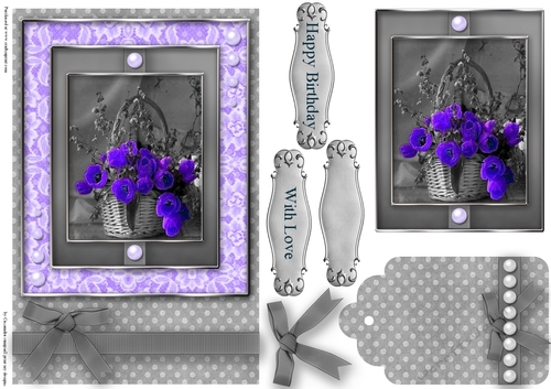 Black and White with a spash of color Quick Card