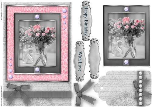 Black and White with a spash of color Quick Card