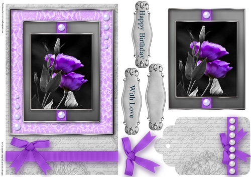 Black and White with a spash of color Quick Card
