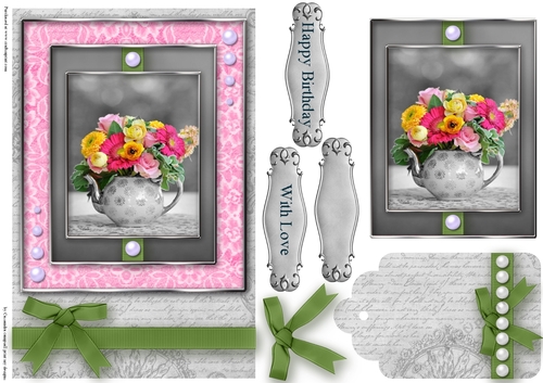 Black and White with a spash of color Quick Card