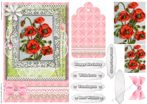Shabby Chic Quick Card with gems tag, and lace