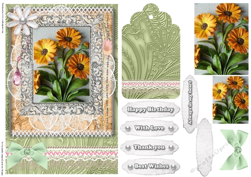 Shabby Chic Quick Card with gems tag, and lace