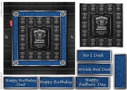 Fathers day leather and denim quick cards