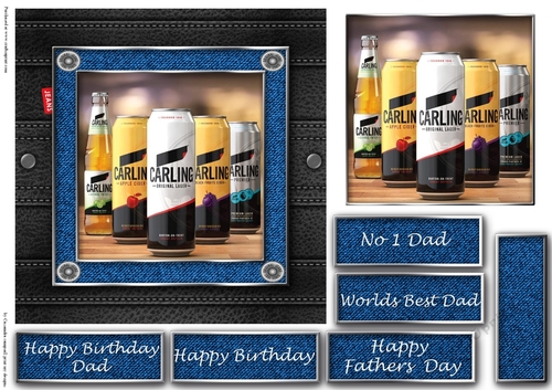 Fathers day leather and denim quick cards