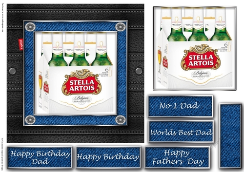 Fathers day leather and denim quick cards