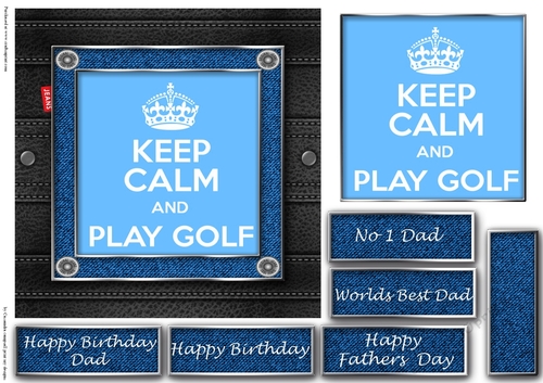 Fathers day leather and denim quick cards