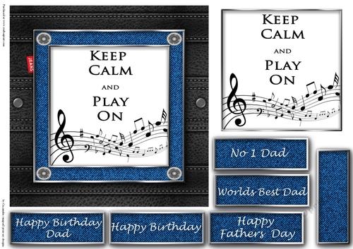Fathers day leather and denim quick cards
