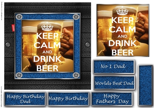 Fathers day leather and denim quick cards