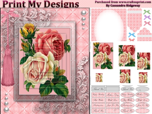 floral mini kit pyramid layers tag insert and background