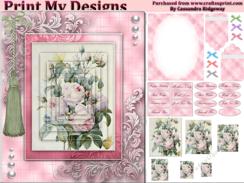 floral mini kit pyramid layers tag insert and background