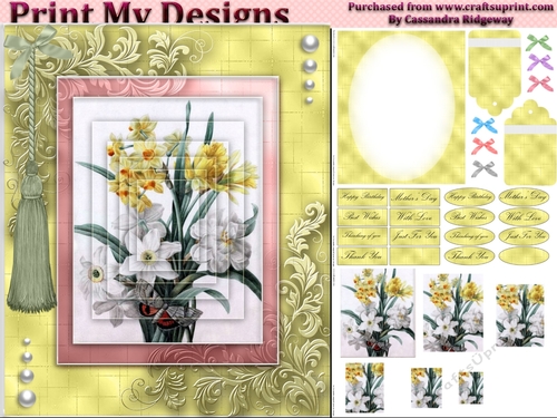 floral mini kit pyramid layers tag insert and background