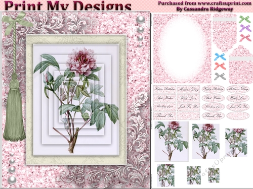 floral mini kit pyramid layers tag insert and background