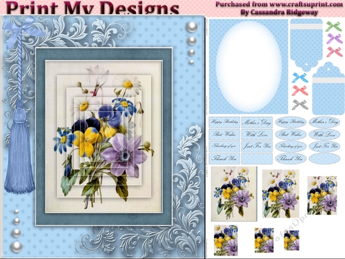 floral mini kit pyramid layers tag insert and background