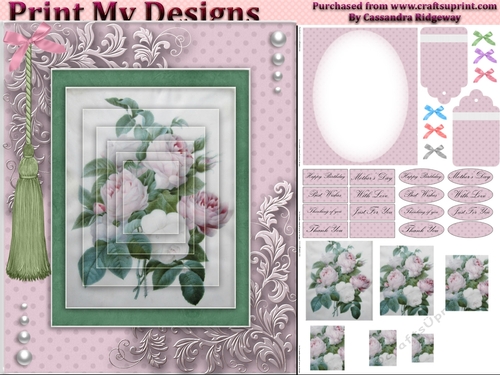 floral mini kit pyramid layers tag insert and background