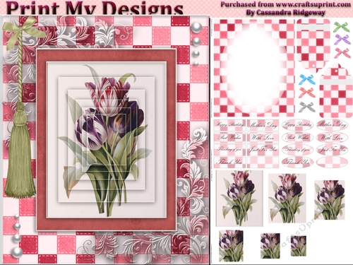 floral mini kit pyramid layers tag insert and background