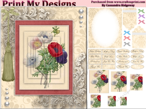 floral mini kit pyramid layers tag insert and background