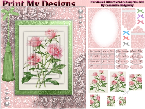 floral mini kit pyramid layers tag insert and background