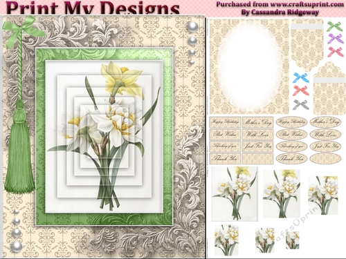 floral mini kit pyramid layers tag insert and background