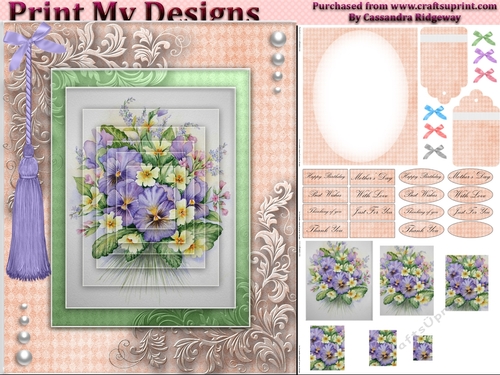 floral mini kit pyramid layers tag insert and background