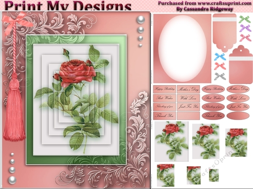 floral mini kit pyramid layers tag insert and background