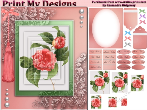 floral mini kit pyramid layers tag insert and background