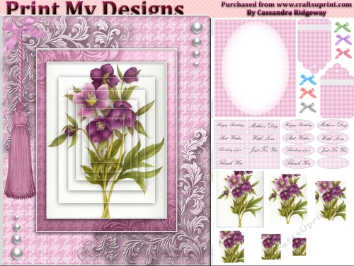 floral mini kit pyramid layers tag insert and background