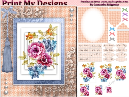 floral mini kit pyramid layers tag insert and background