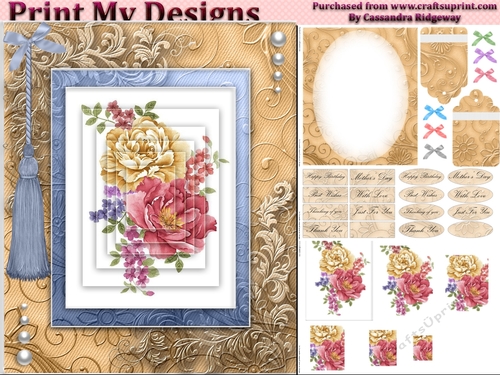 floral mini kit pyramid layers tag insert and background