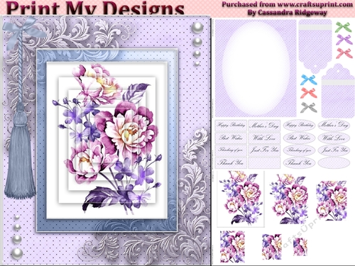 floral mini kit pyramid layers tag insert and background