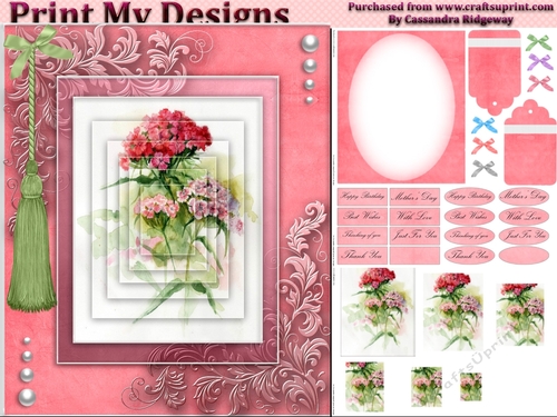 floral mini kit pyramid layers tag insert and background