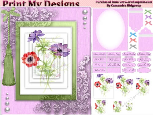 floral mini kit pyramid layers tag insert and background