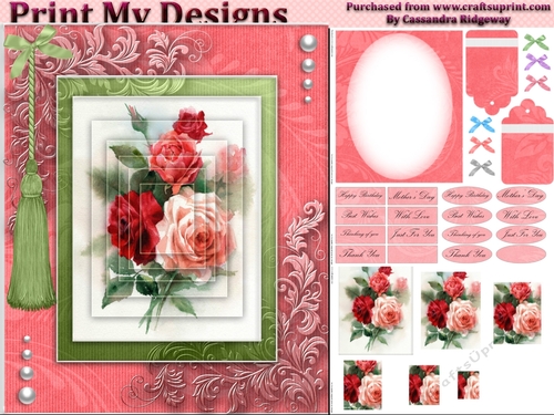 floral mini kit pyramid layers tag insert and background