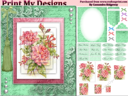 floral mini kit pyramid layers tag insert and background