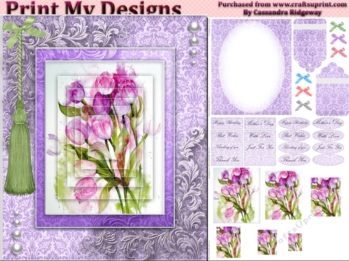 floral mini kit pyramid layers tag insert and background