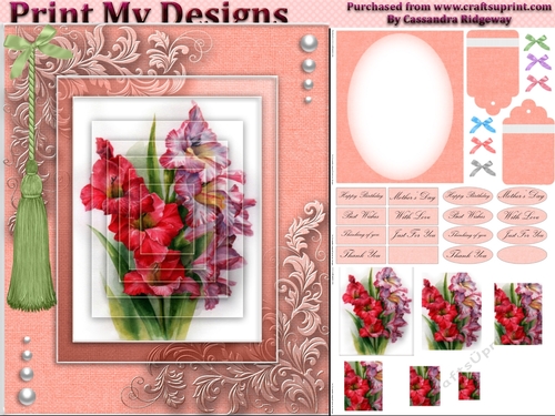 floral mini kit pyramid layers tag insert and background